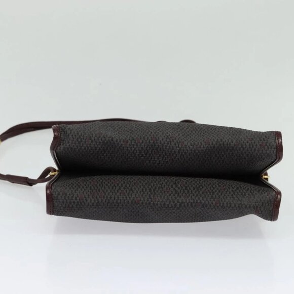 SAINT LAURENT Shoulder Bag Coated Canvas Bordeaux Gold Auth BA4193 - Picture 8 of 16